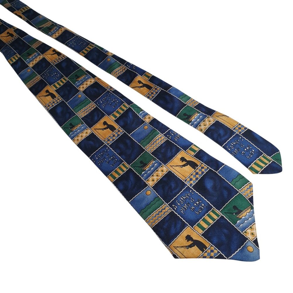 Vintage Shoebox Fathers Day Fishing Tie In The Boat Dad Gift Hallmark Holiday